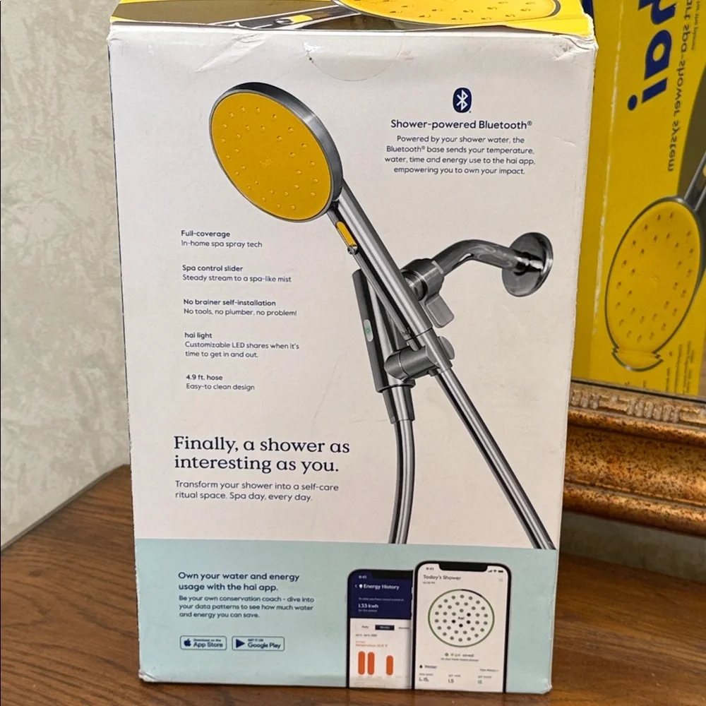 hai Smart shower head Bluetooth/adjustable pressure/hand held water saving head.
